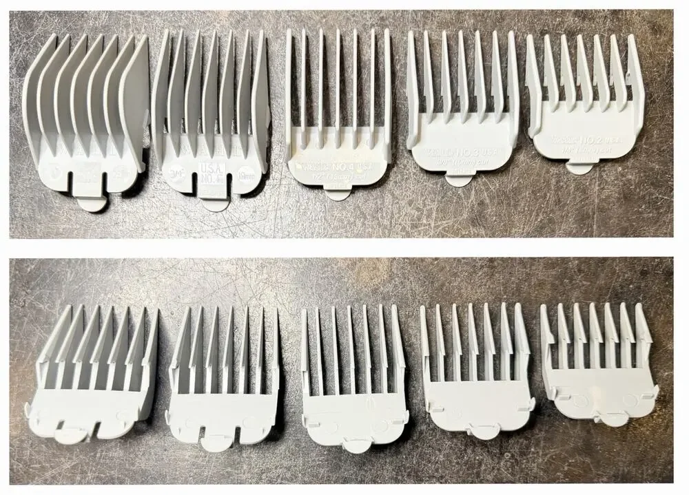 5 Wahl Hair Clipper Comb Guards No. 2, 3, 4, 6, 8, Grey,  Guards only